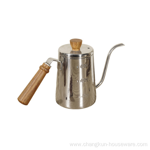 304 Stainless Steel Gooseneck Wood handle Coffee Kettle